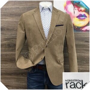 NORDSTROM Mens Corduroy Blazer Sport Coat Casual Jacket Size 46R Two Button Suit